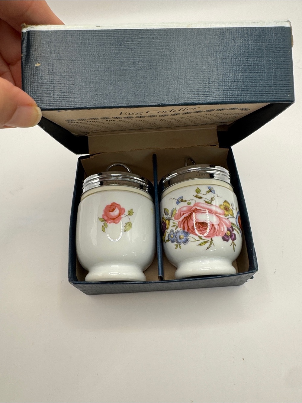 Royal Worcester Porcelain Egg Coddler Set of 2 with Original Box